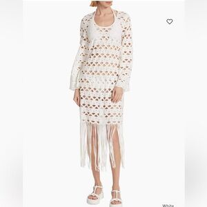 NWT-Pierce Cotton Fringe Cover-Up